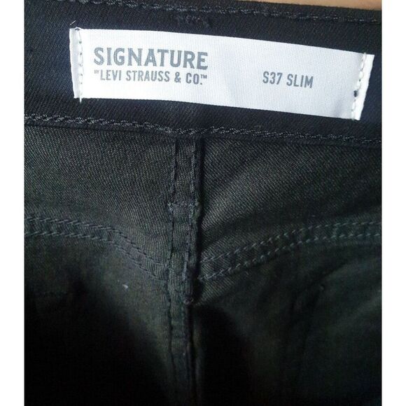 Levi Strauss Signature Men's Black Slim Fit Jeans S37 34x30 NWOT - Picture 5 of 7